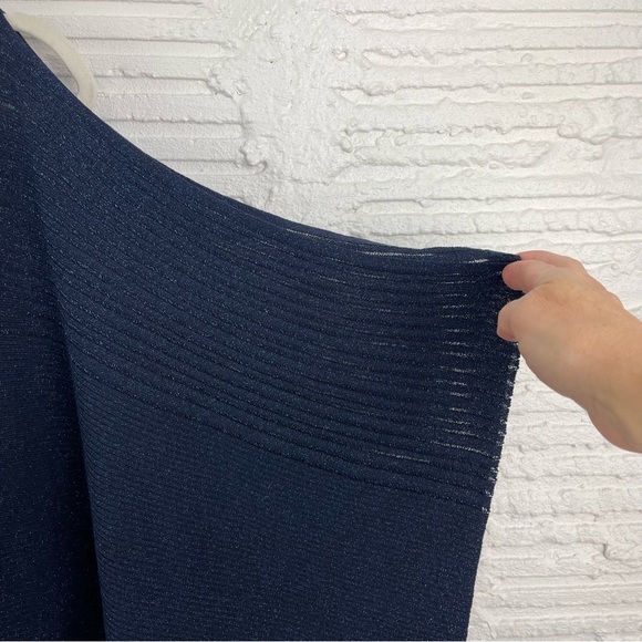 White House Black Market Asymmetric Drape Sleeve Shimmer Sweater Size M - Picture 6 of 16